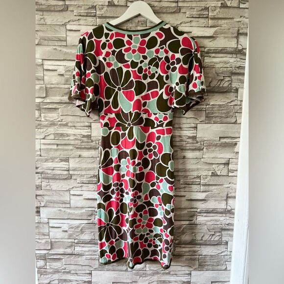 Boden || Mini Multicolor Y2K style Floral Kimono Empire Waist Dress 2R - Picture 2 of 10